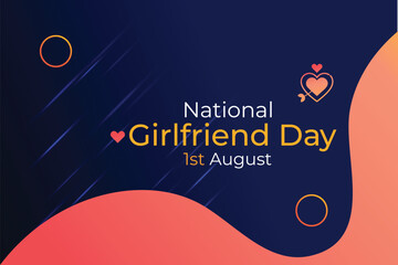 Celebrate national girlfriend day on august 1st with this vibrant graphic featuring hearts and abstract shapes