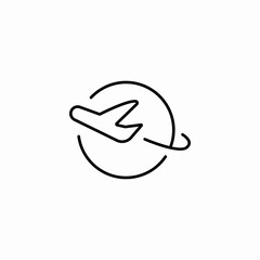 airplane travel orbit icon sign vector