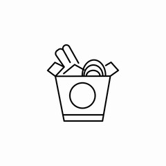 asian noodles box icon sign vector