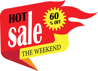 Hot sale weekend discount 60 percent off flame banner