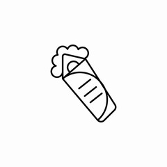 delicious shawarma wrap icon sign vector