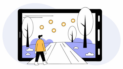 Man Focused on TV in Vector Illustration
Vector Artwork of a Man Engrossed in Television
Concentration Concept: Man Watching TV in Vector Design