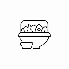 fresh salad bowl icon sign vector