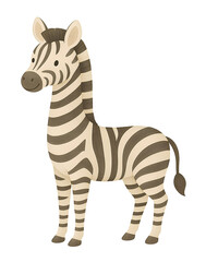 cartoon zebra isolated on transparent background
