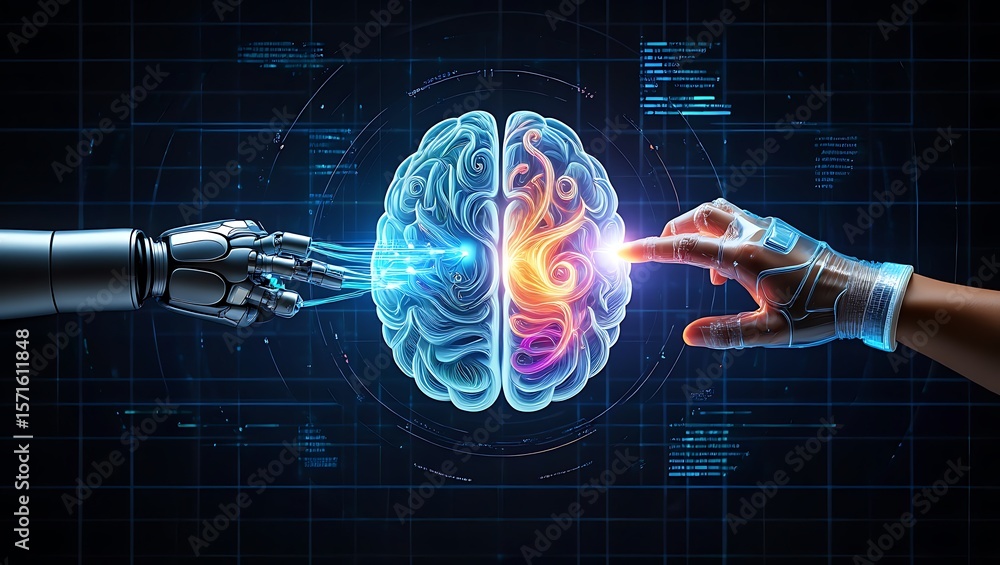 Poster digital brain connection: ai interaction with human intelligence, the fusion of minds: exploring the