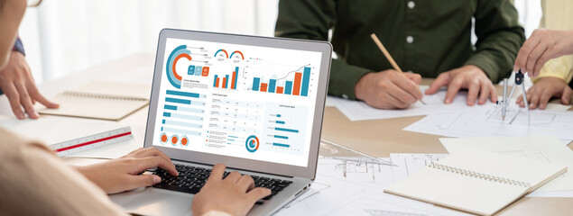 Business data dashboard provide business intelligence analytic for marketing strategy planning...