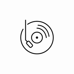 vinyl record playing icon sign vector