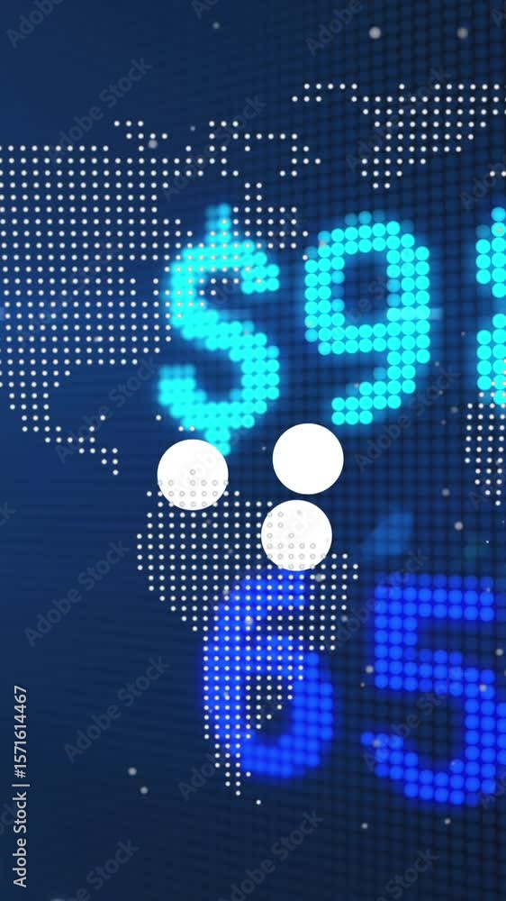 Poster animation of globe and data processing over globe