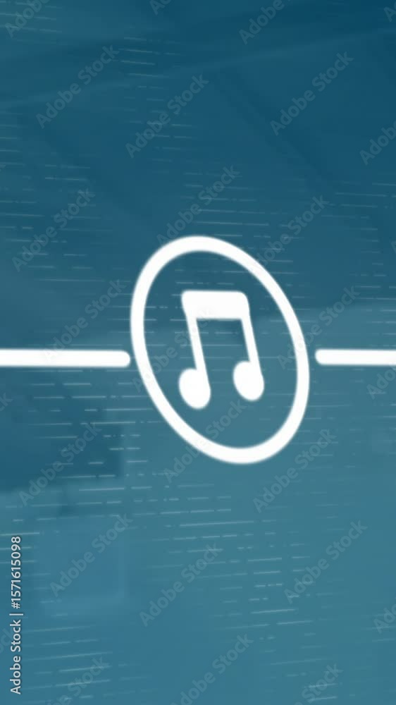 Poster animation of flowchart of icons and lens flares over abstract background