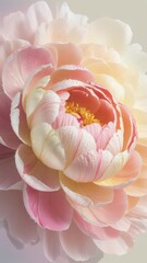 Blossoming Pastel Peony: An elegant close-up captures a pastel peony's delicate petals in soft hues, a testament to nature's artistry.