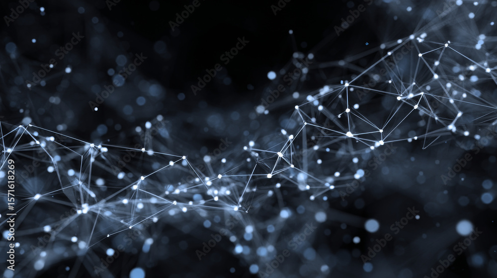 Poster connected polygons plexus vector background, digital data visualization. vector illustration