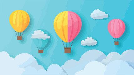Whimsical Hot Air Balloon Festival with Colorful Balloons in Sky