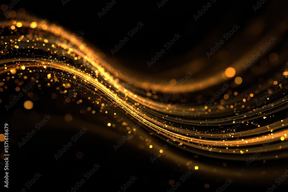 Aufkleber swirling gold background creates an abstract and luxurious atmosphere with shimmering particles and 