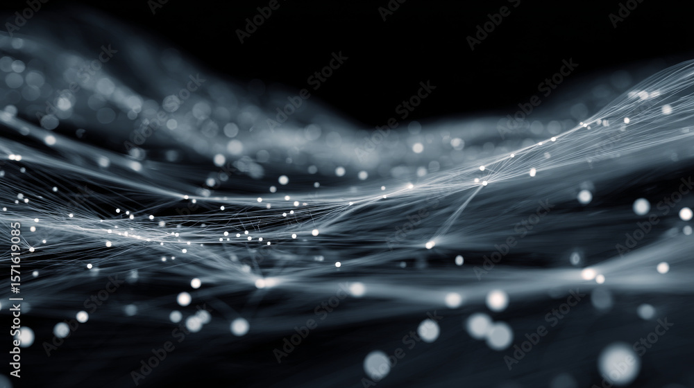 Fototapete digital big data flow vector background. big data technology lines. abstract science technology illu