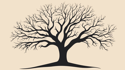 Obraz premium Elegant Bare Tree Ornamental Design Cut Out for Creative Projects