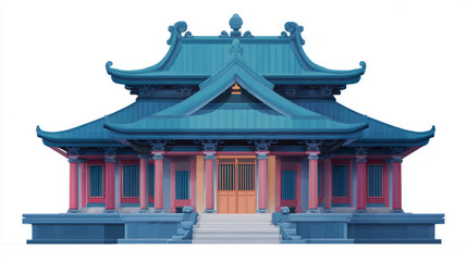 Obraz premium Icon of a traditional temple building, useful for app interfaces or branding elements