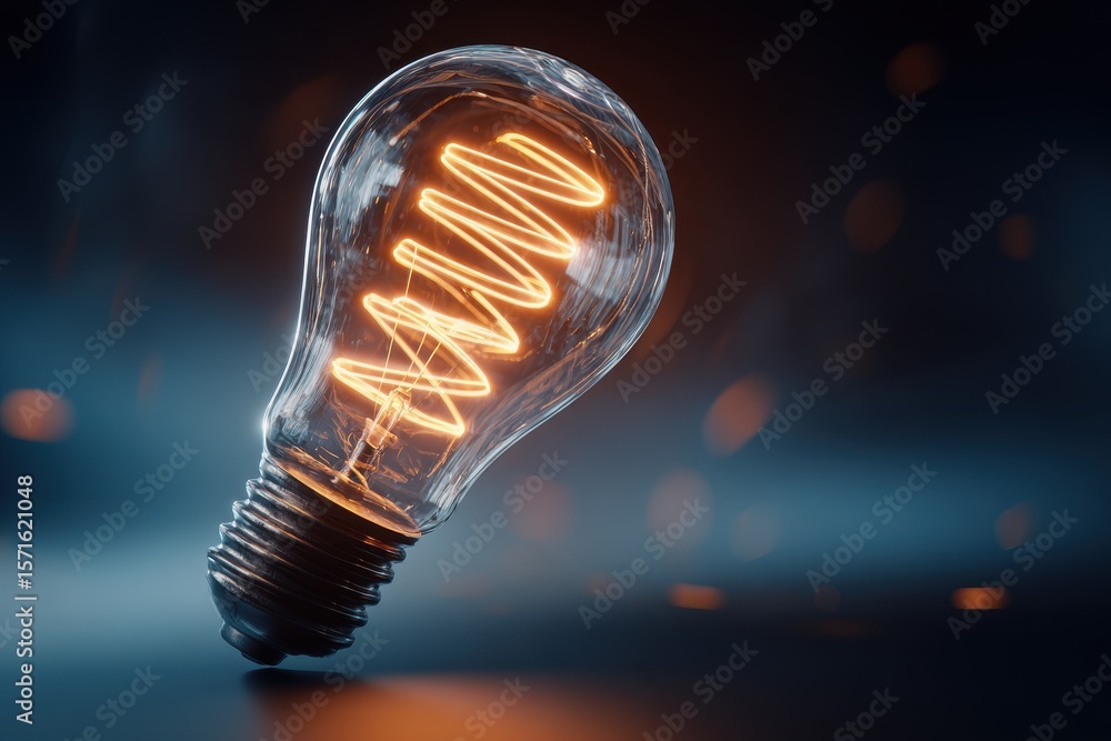 Poster bright glowing light bulb surrounded by an array of intriguing neon colors illuminating a dark space