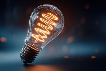 Bright glowing light bulb surrounded by an array of intriguing neon colors illuminating a dark space with a visually captivating effect