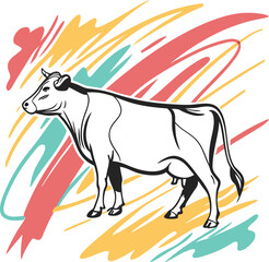 Cows in Orange Sunset Scene – Symbol of Growth

