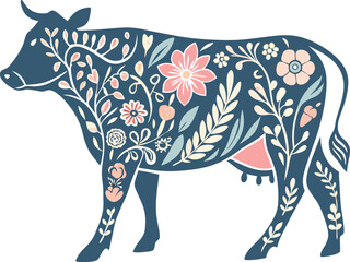 Resting Cows in Meadow – Calm Pastoral Landscape Vector