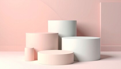 Pastel abstract stage pieces with varying volume background blank