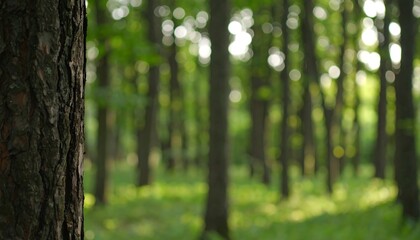Forest canopy, dappled sunlight