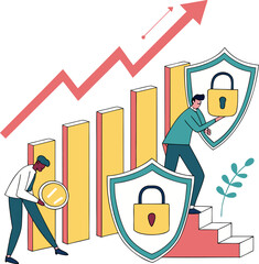  Finance Growth with Shield Protection – Investment Security Vector