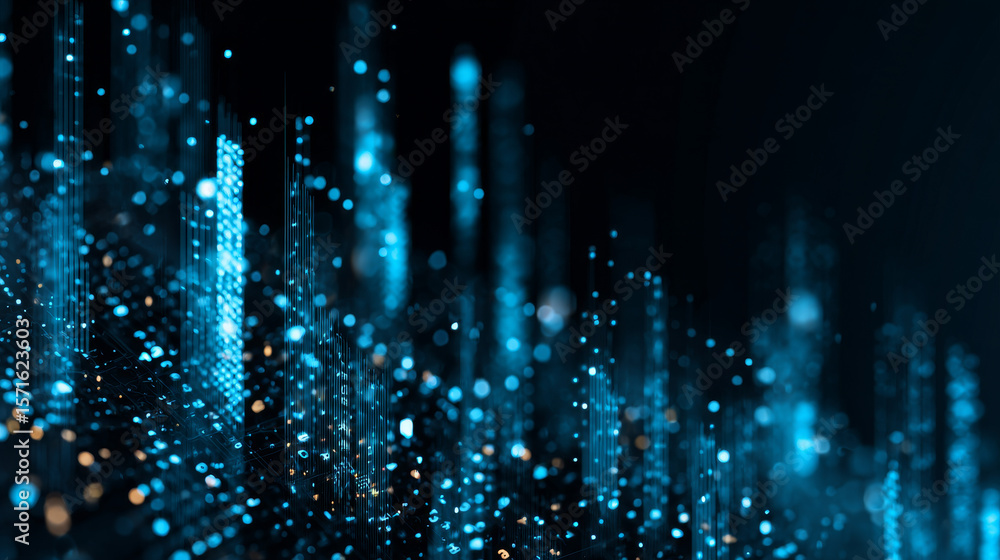 Aufkleber big data visualization. abstract technology innovation communication concept digital blue design bac