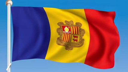 Waving flag of Andorra