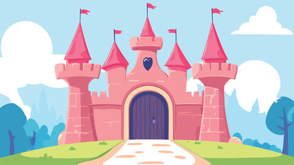 Castle Heart Door Vector Illustration for Creative Projects and Designs
