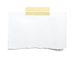 Torn Paper Note with Tape: Blank Space for Your Message