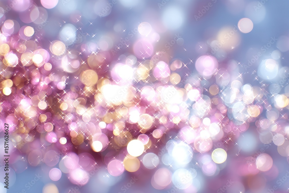 Poster bright abstract sparkling light background creates a magical atmosphere with colorful bokeh effects,