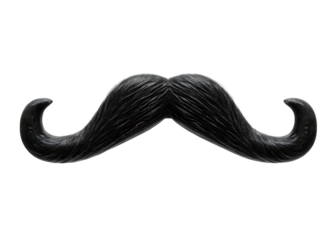  black mustache isolated on white background PNG, AI GENERATED