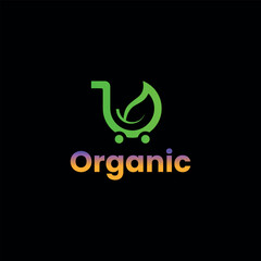 organic food store logo design vector