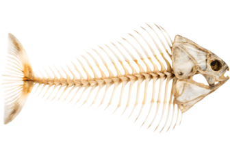 ish skeleton with head and tail intact showcasin  isolated on white background PNG, AI GENERATED