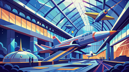 In Washington, the Smithsonian National Air and Space Museum features soaring aircraft suspended in bright light, capturing humanity’s daring reach for the skies in a futuristic steel-and-glass hall.