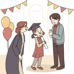 Community Families Greeting – Social Interaction Vector Illustration