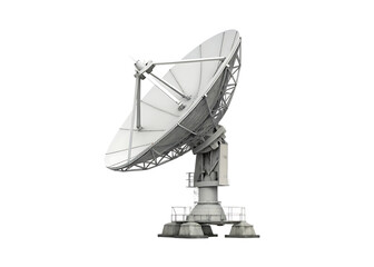 arge satellite dish antenna isolated on white background PNG, AI GENERATED