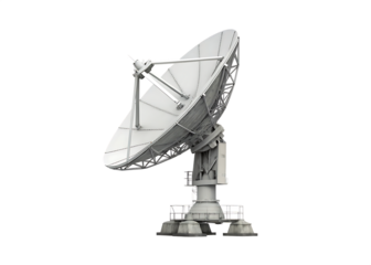 arge satellite dish antenna isolated on white background PNG, AI GENERATED
