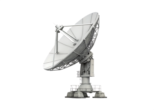 arge satellite dish antenna isolated on white background PNG, AI GENERATED