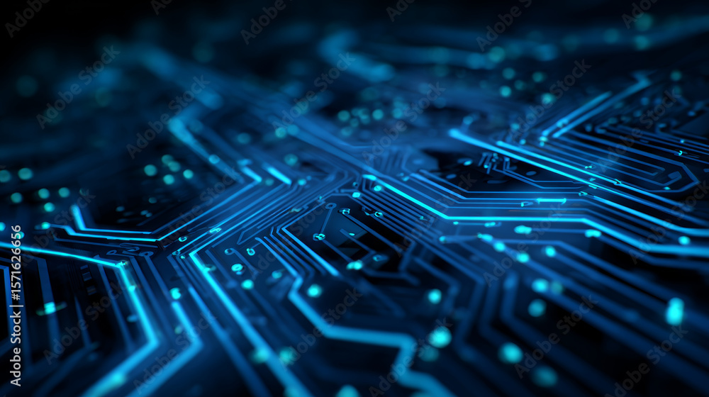 Poster blue circuit diagram on white background. high-tech circuit board connection system.vector abstract 