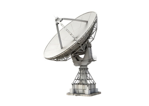arge satellite dish antenna isolated on white background PNG, AI GENERATED