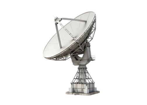 arge satellite dish antenna isolated on white background PNG, AI GENERATED
