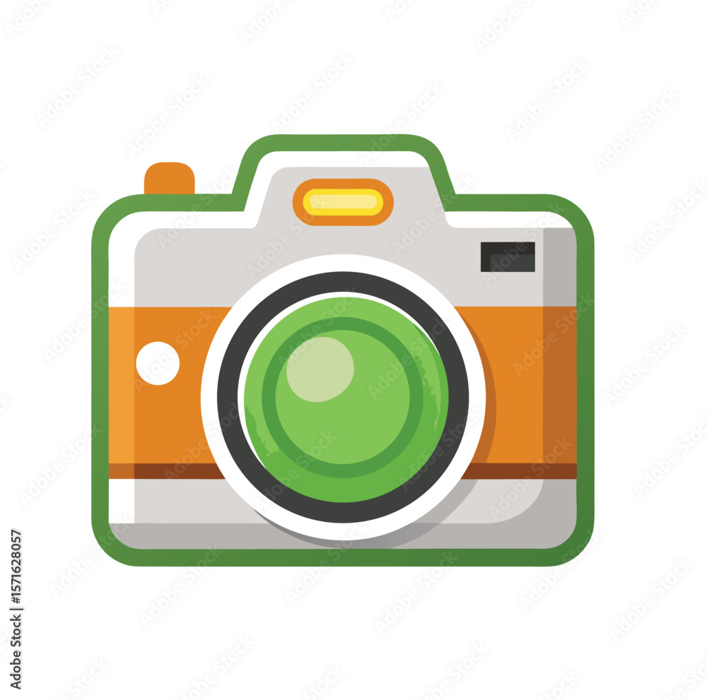 Poster classic camera icon design element for photography and media projects isolated on white background