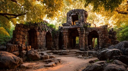 Dramatic Journey into Secluded Ta Muean Thom Ruins: Stone Structures and Carved Artifacts Echoing the Timeless Legacies of an Ancient Border