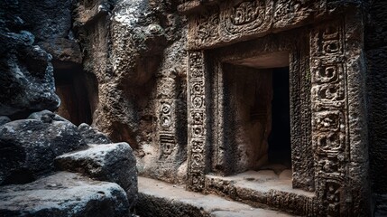 Intricate Exploration of Ta Muean Thom Ruins: Ancient Stone Carvings and Faded Inscriptions Defining the Historical Border Landscape Between Thailand and Cambodia