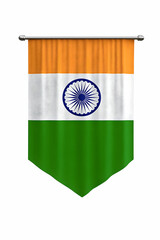 Indian National Flag For India Independence Day Symbol with Ashoka Chakra Hanging Indian Tricolor