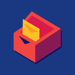 Fototapeta premium Isometric Mail Inbox