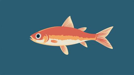 Sleek Fish Stroke Vector Illustration on White Background for Designs