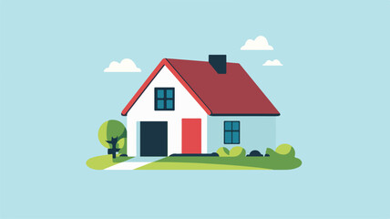 Modern Geometric Minimalist House Icon in Simple Flat Design